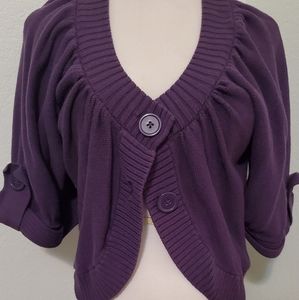 ELLE Button up Purple Shrug Xl